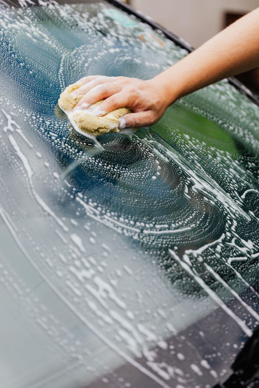 Sparkling clean windshield glass