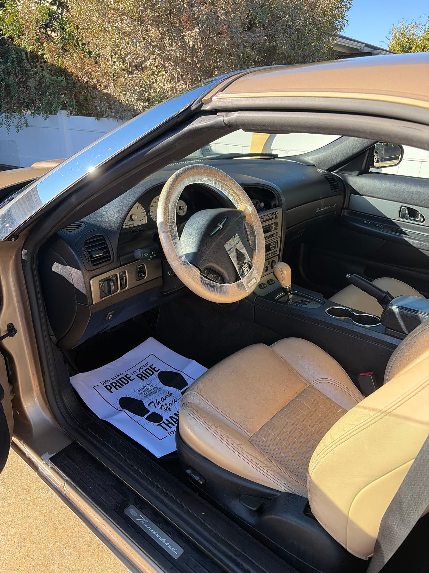 Finished Thunderbird interior after Jordan Valley Detail mobile detailing